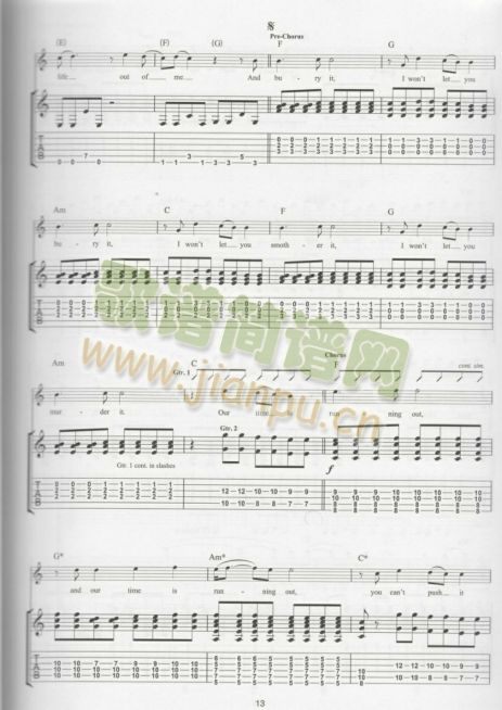 TIMEISRUNNINGOUT(吉他谱)5