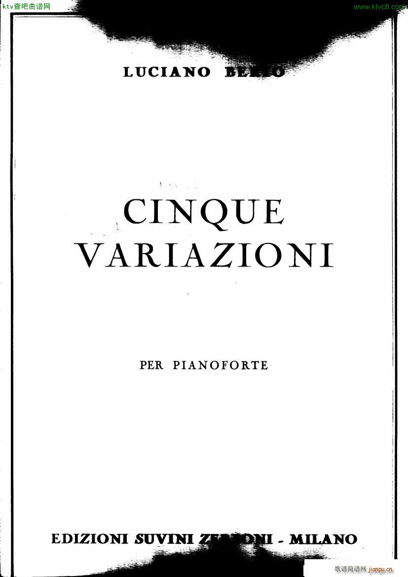 Berio Cinque Variazioni(钢琴谱)1
