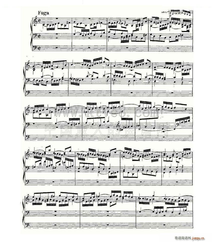Prelude and Fugue in C Major BWV 547 管风琴谱(十字及以上)5