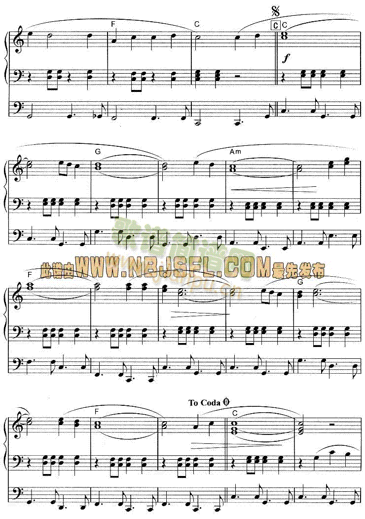 乡间小路引我回家(电子琴谱)3