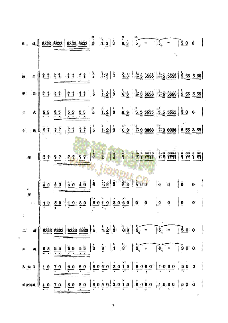 海岛盛开大寨花—民族乐器伴奏乐队类民乐合奏(其他乐谱)3