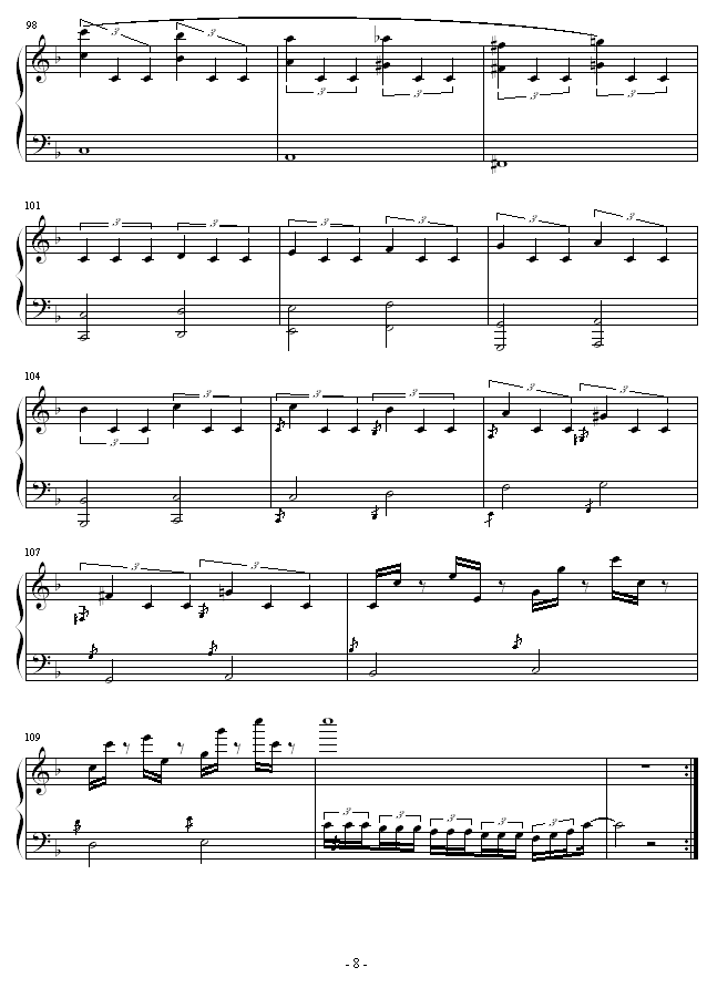 C大调奏鸣曲(钢琴谱)8