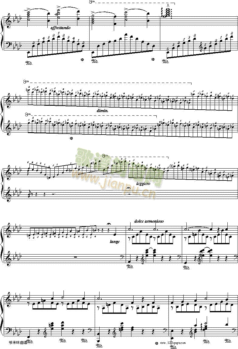 爱之梦-李斯特(钢琴谱)5
