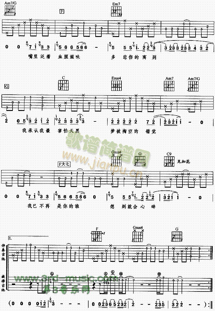 天黑(吉他谱)3