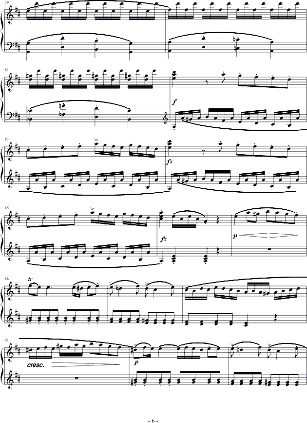 D大调奏鸣曲第一乐章K.284(钢琴谱)6
