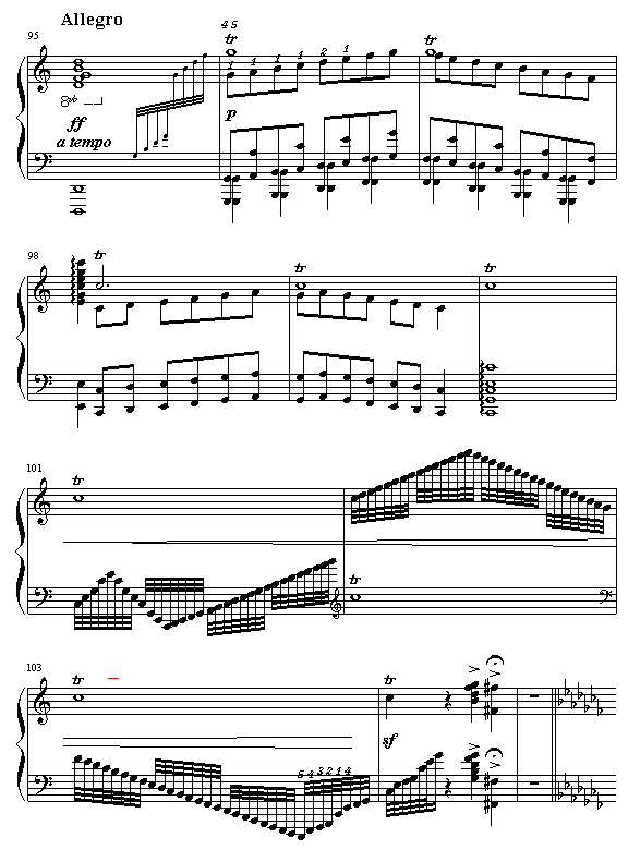 c大调练习曲(钢琴谱)9