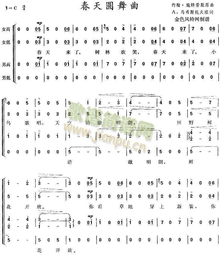春天圆舞曲(合唱谱)1