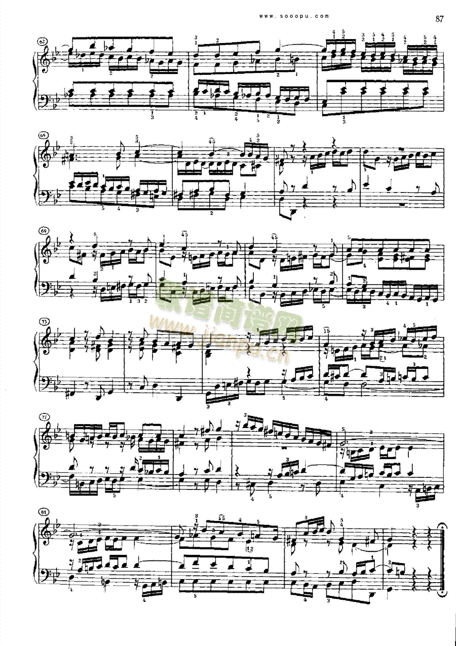巴赫平均律曲集第二册第16首键盘类钢琴(其他乐谱)6
