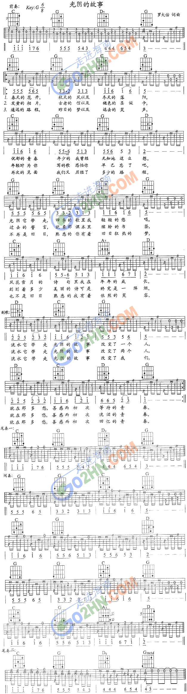 光阴的故事(吉他谱)1