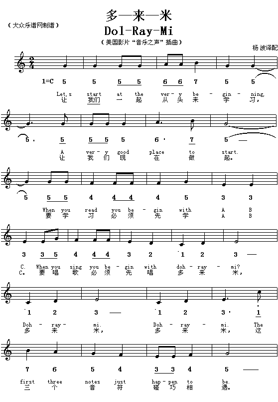 doreme(六字歌谱)1