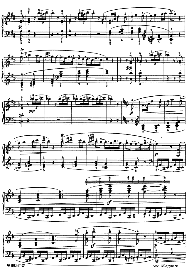 F大调第六钢琴奏鸣曲-Op.10—2-贝多芬(钢琴谱)5