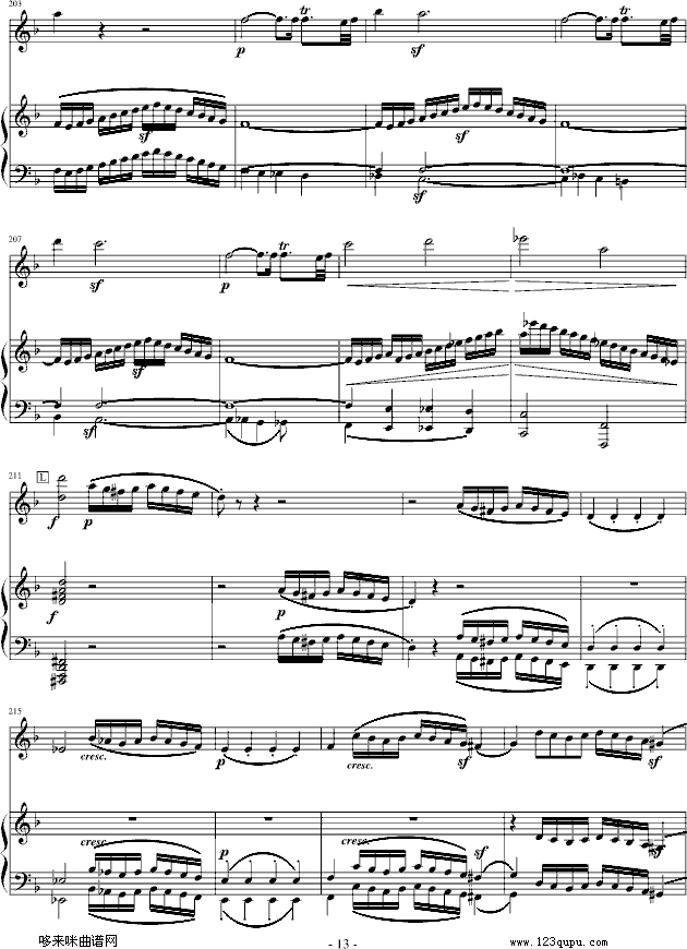 春天奏鸣曲-贝多芬(钢琴谱)13