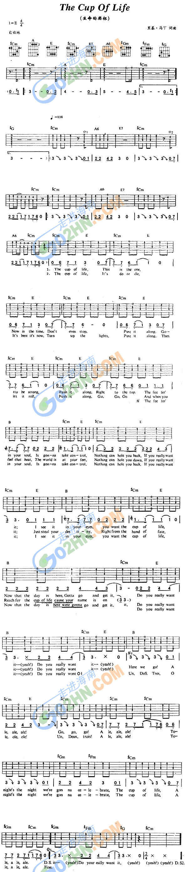 生命的奖杯(吉他谱)1