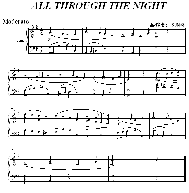 ALLTHROUGHTHENIGHT(钢琴谱)1