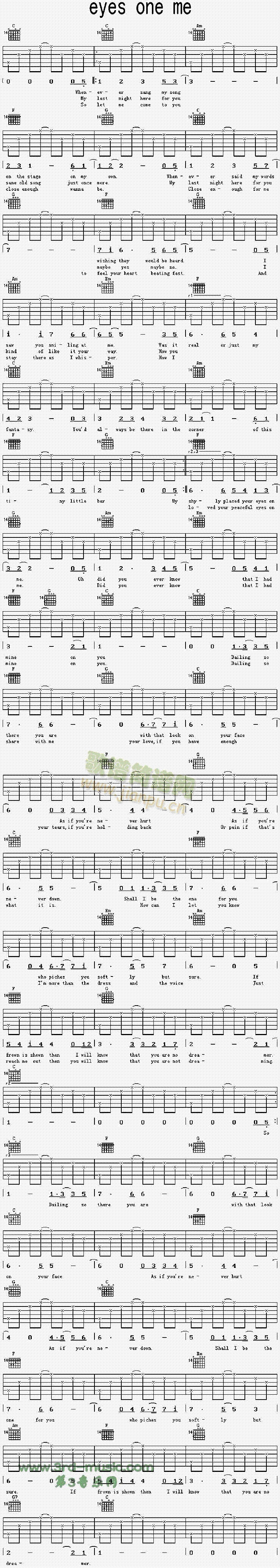 EyesOneMe(吉他谱)1