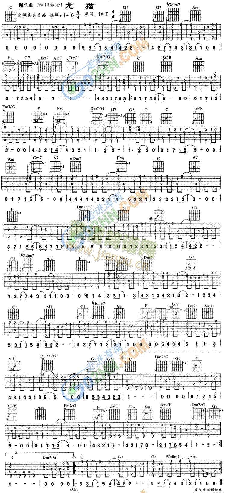 龙猫(吉他谱)1