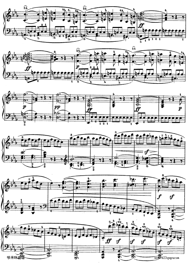 降E大调第四钢琴奏鸣曲-Op.7-贝多芬(钢琴谱)6