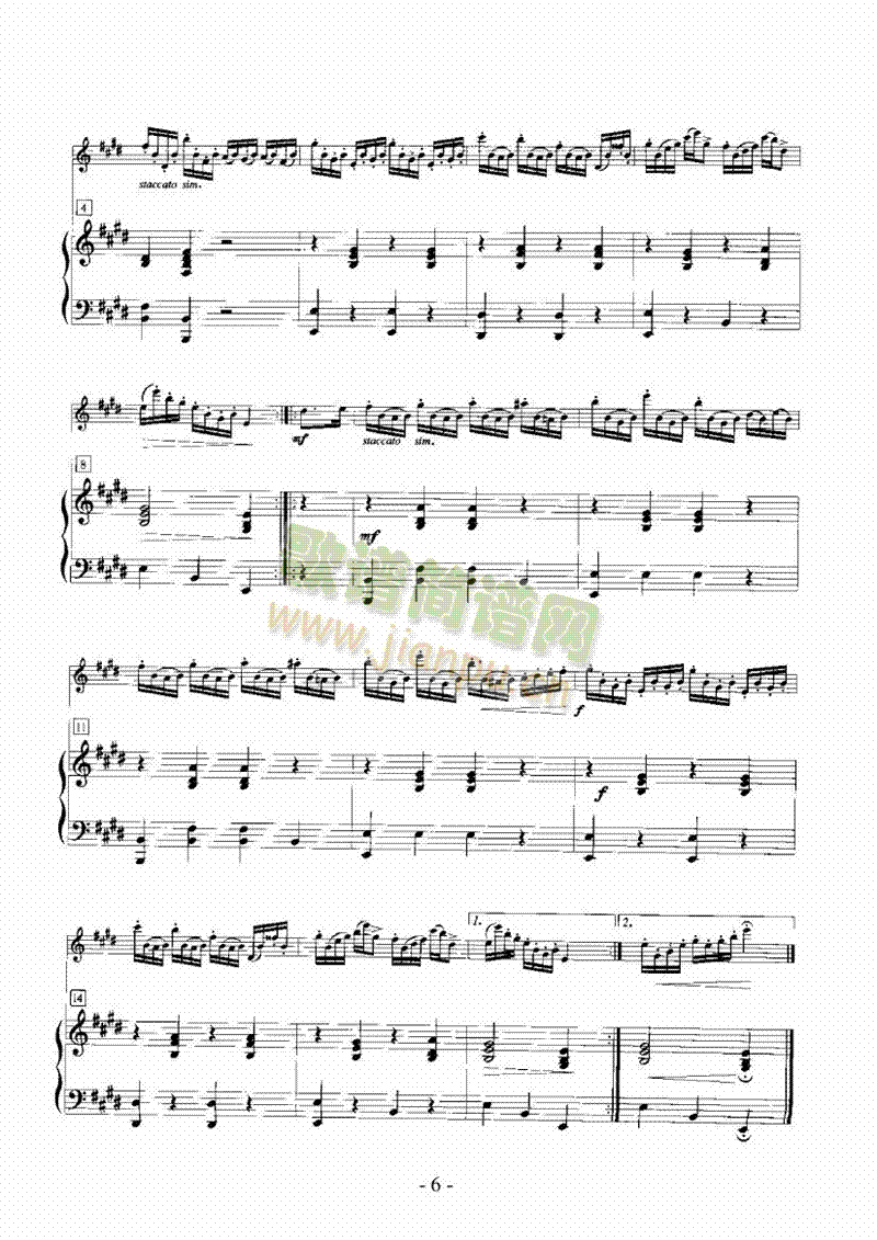 罗西尼主题变奏曲管乐类长笛(笛箫谱)6