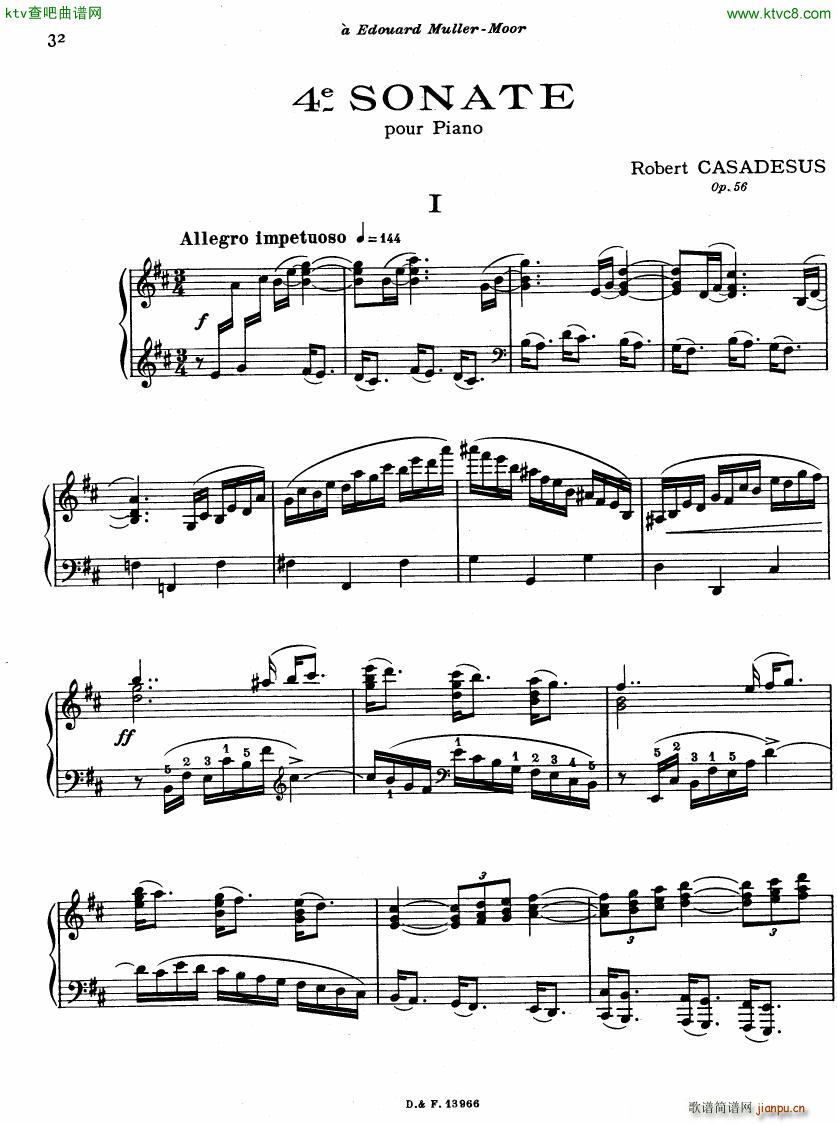Casadesus Sonata No4 op56(钢琴谱)1