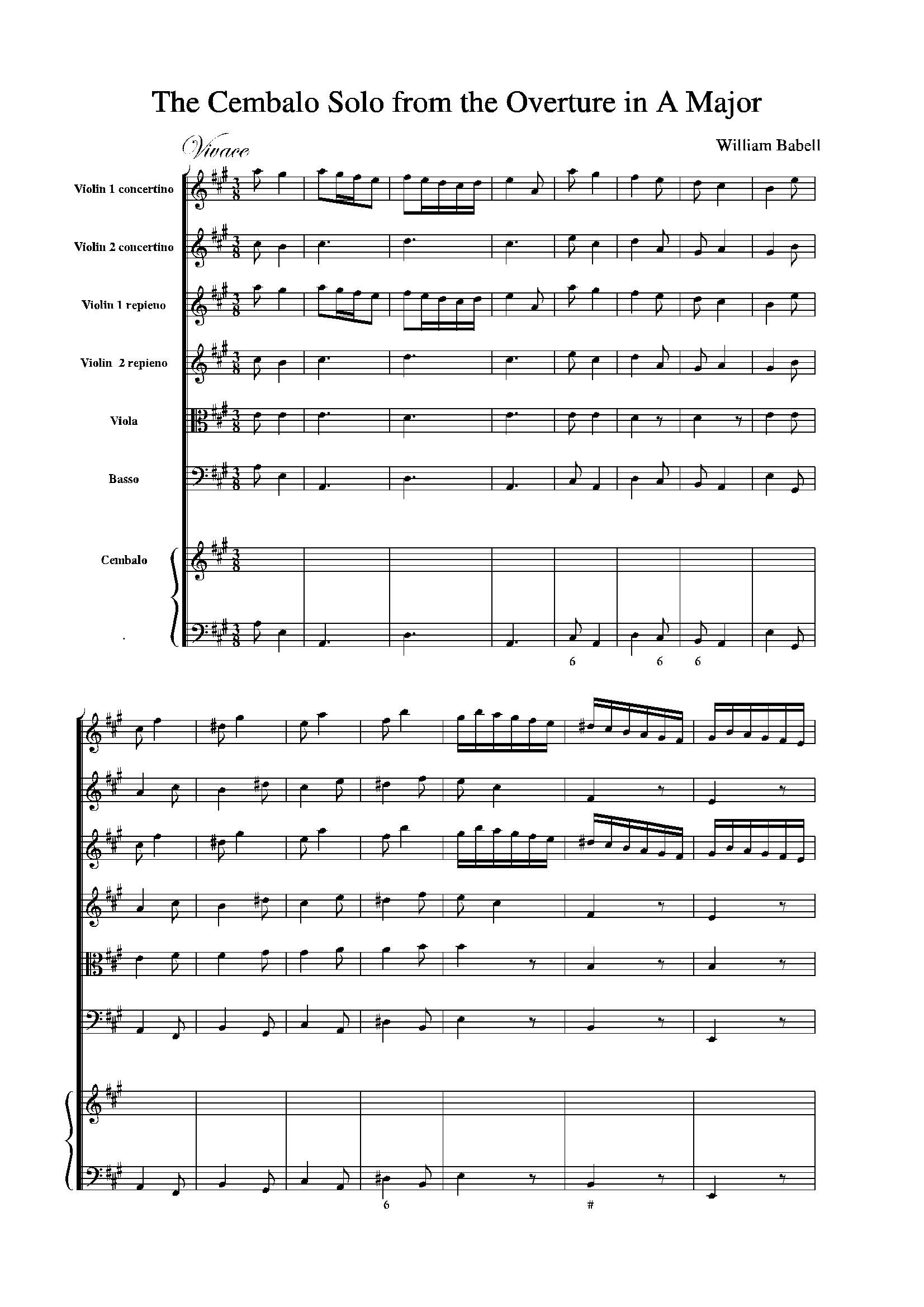 The Cembalo Soio fron the Overture in A Major(大提琴谱)1