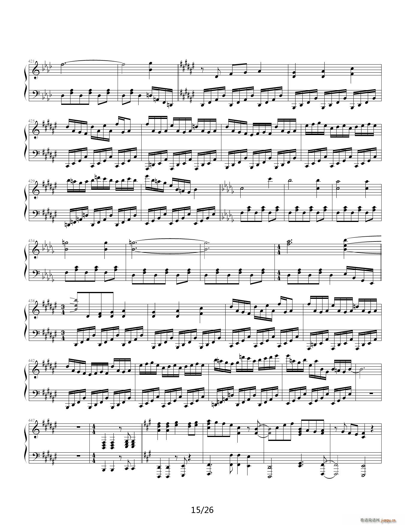 狂荬物w翔幻想 88IP酷使h 降A调(钢琴谱)15