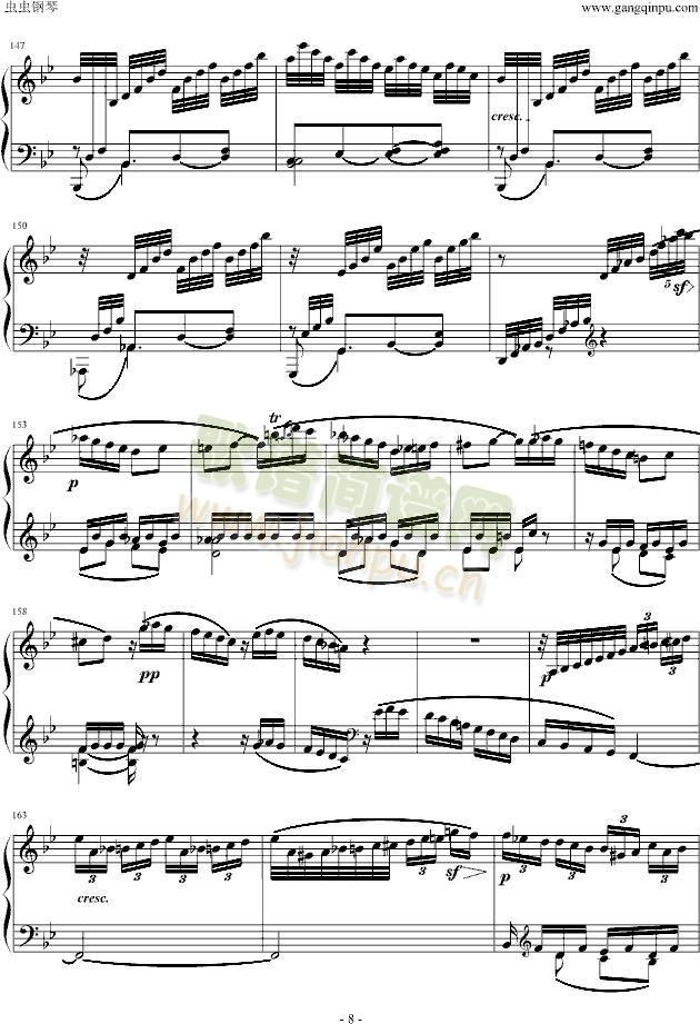 贝多芬降B大调奏鸣曲第四乐章(钢琴谱)8