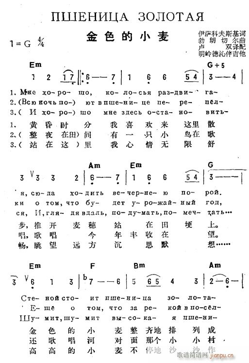 金色的小麦 俄汉双语 1(十字及以上)1