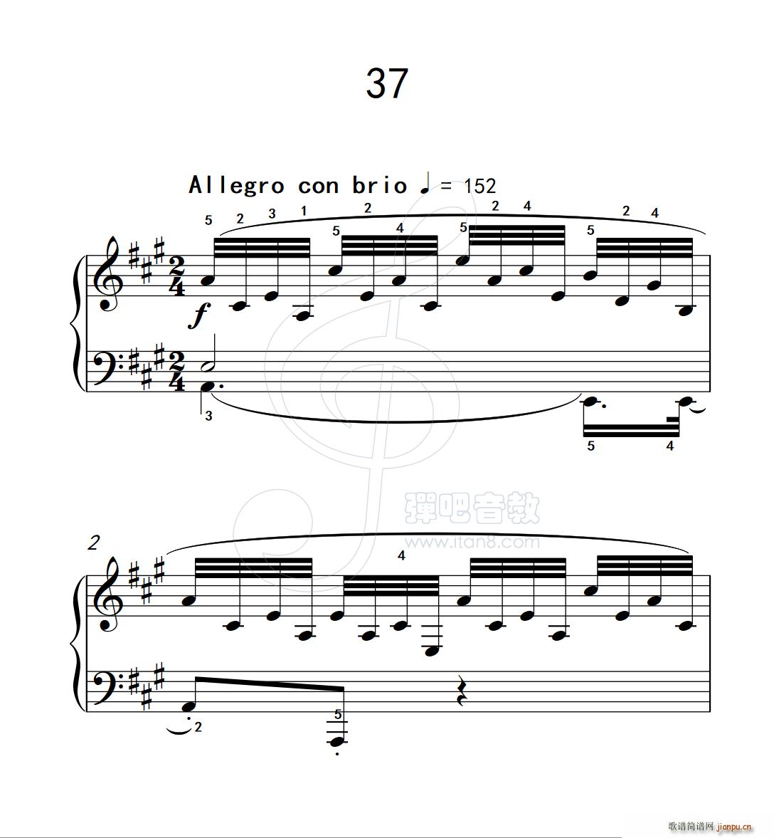 练习曲 37 克拉莫钢琴练习曲60首(钢琴谱)1