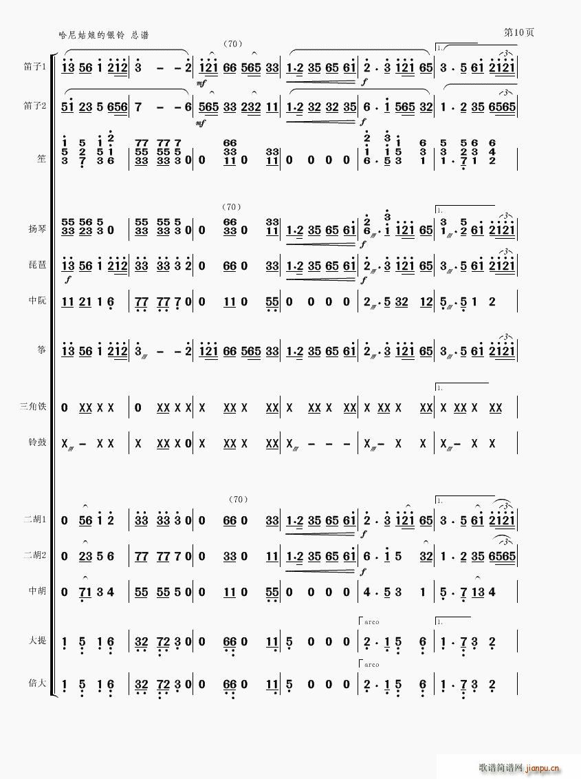 哈尼姑娘的银铃(总谱)10