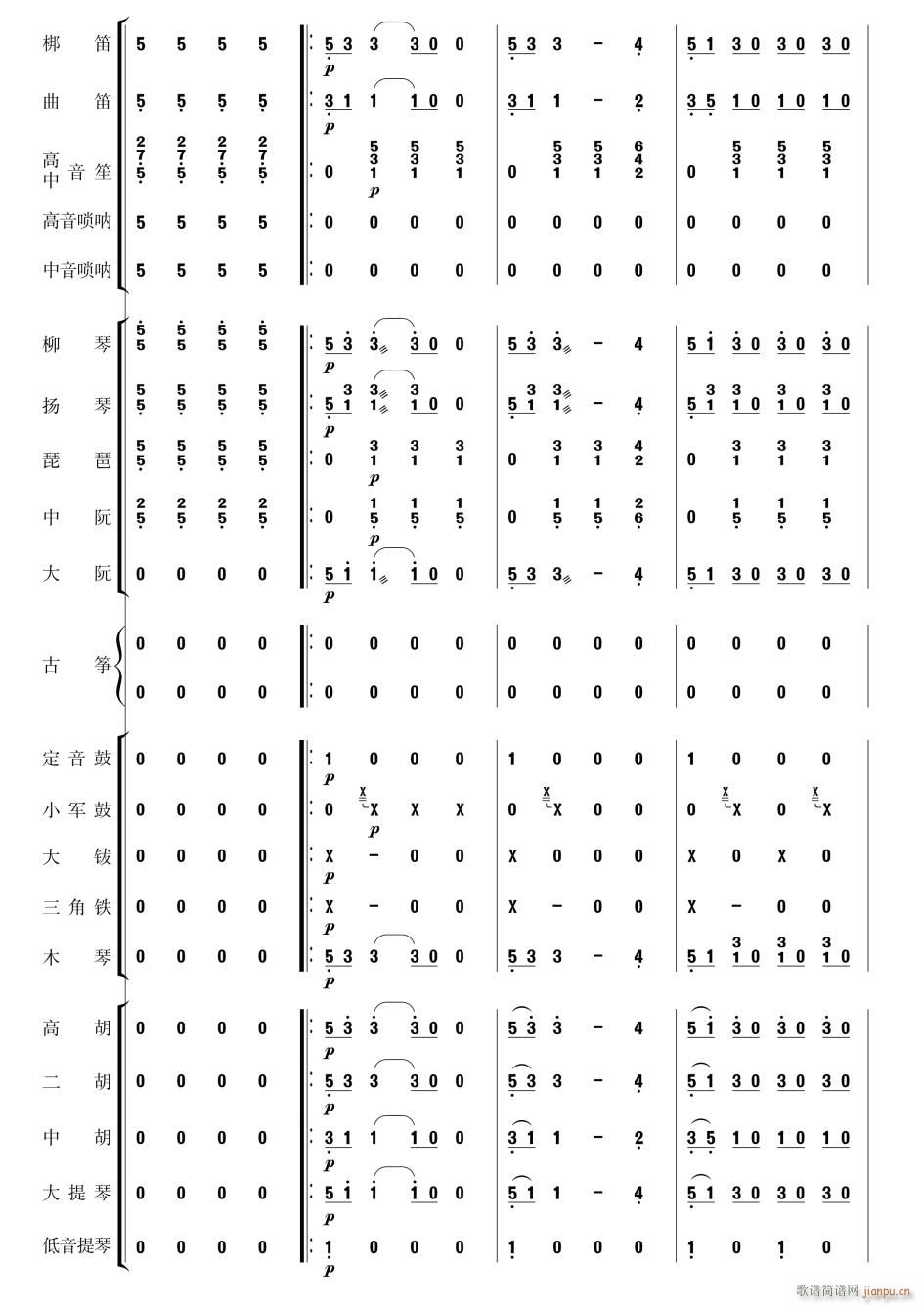 拉德斯基进行曲 民乐合奏 11(总谱)1