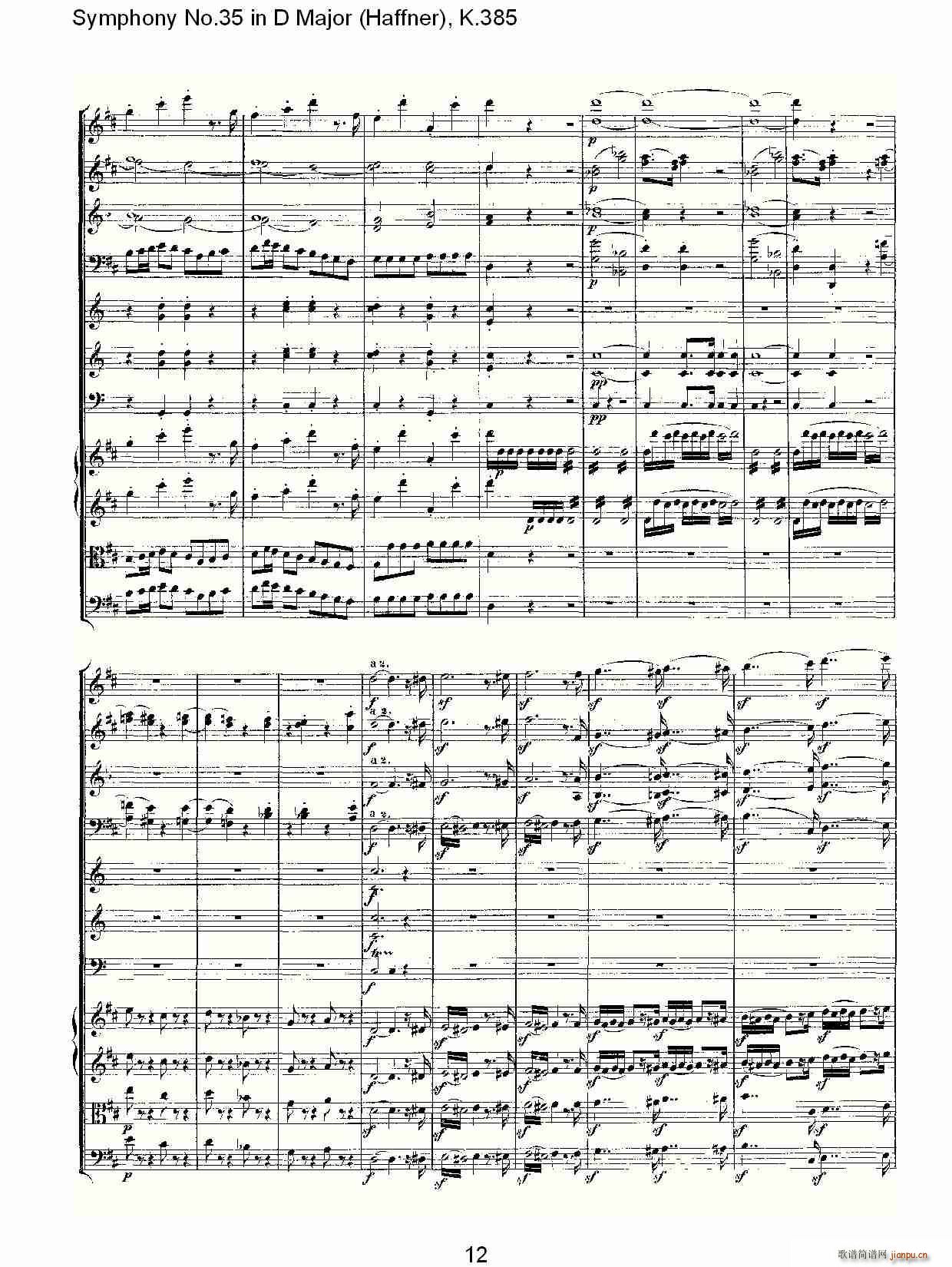 Symphony No.35 in D Major, K.385(十字及以上)12