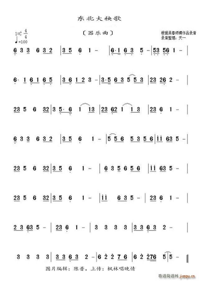 东北大秧歌 器乐曲(总谱)1