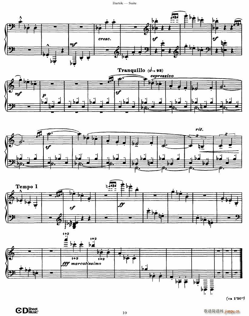 Bartok SZ 62 Suite for Piano op 14(钢琴谱)10