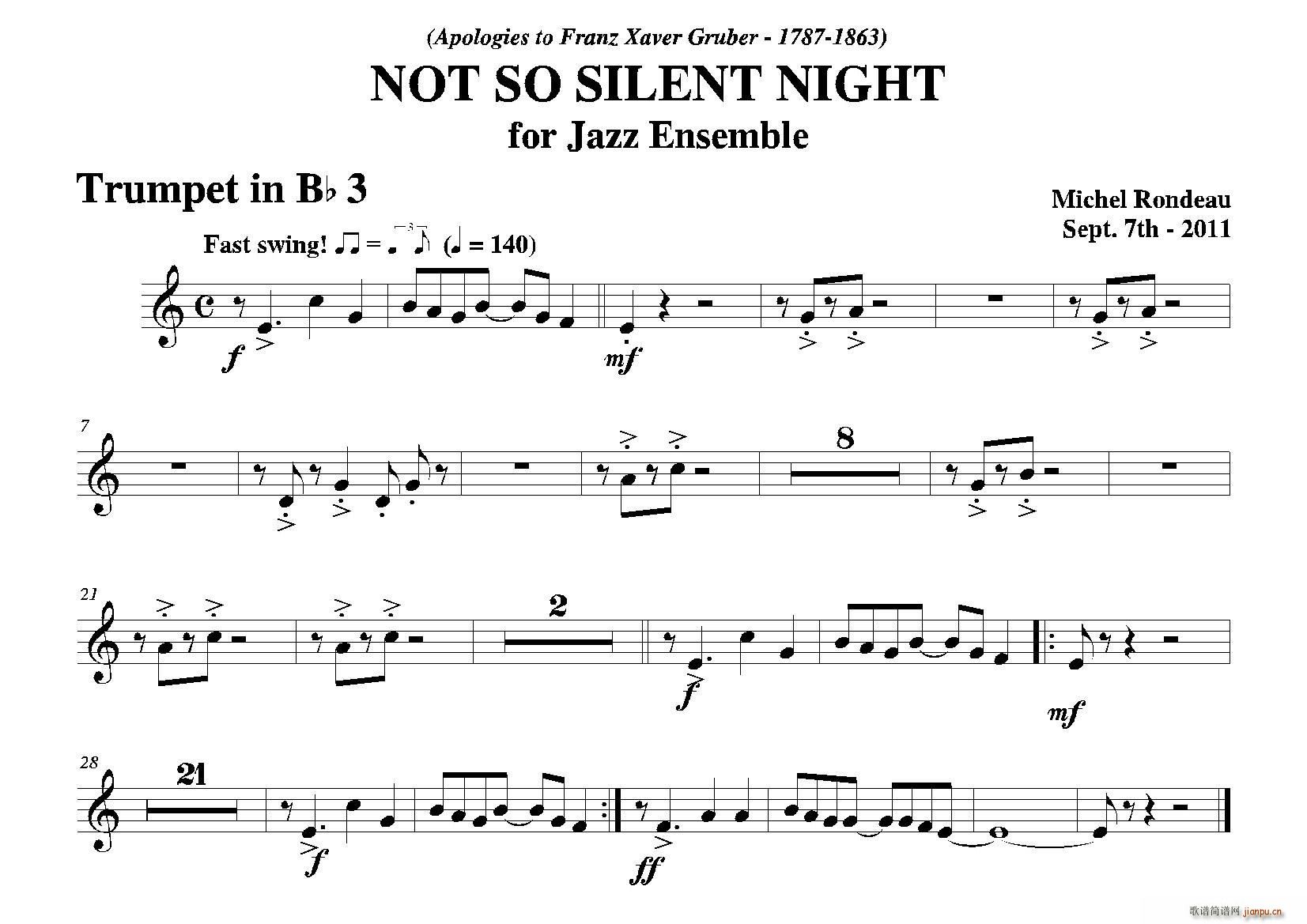 NOT SO SILENT NIGHT 第三降B小号(十字及以上)1