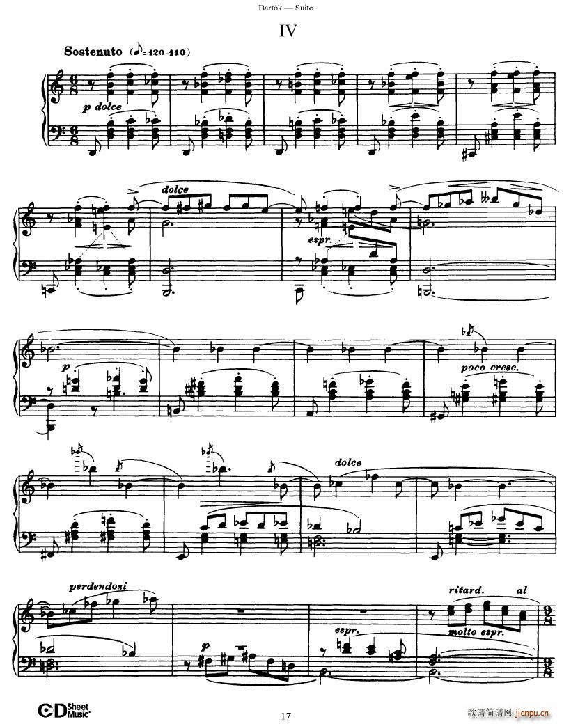 Bartok SZ 62 Suite for Piano op 14(钢琴谱)17