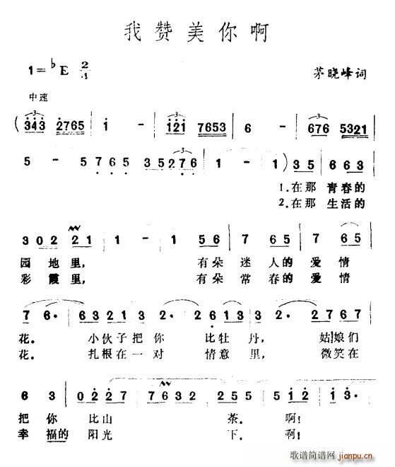 我赞美你啊(五字歌谱)1