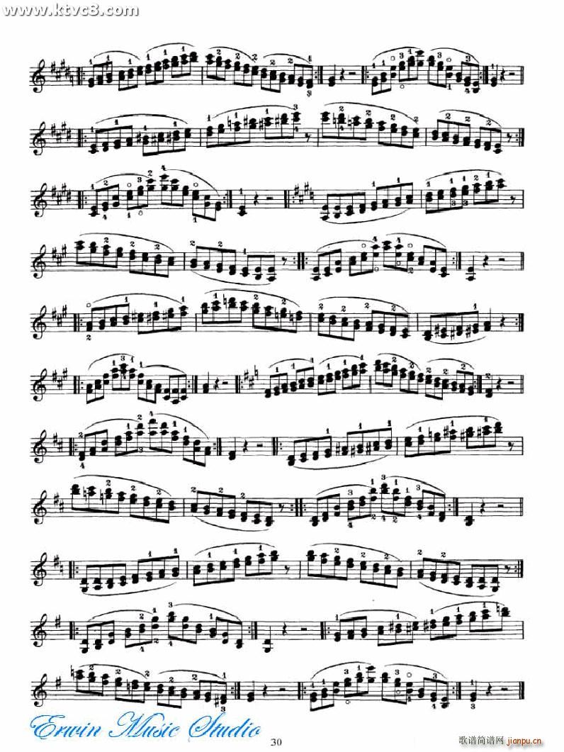 Bytovetskim 双弦练习 练习曲(十字及以上)30
