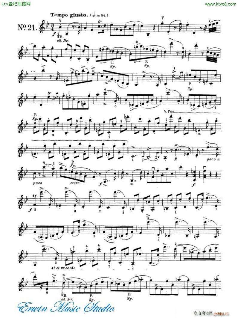 罗德 24首练习曲Pierre Rode 24 Studi Per violino 17 24(十字及以上)9