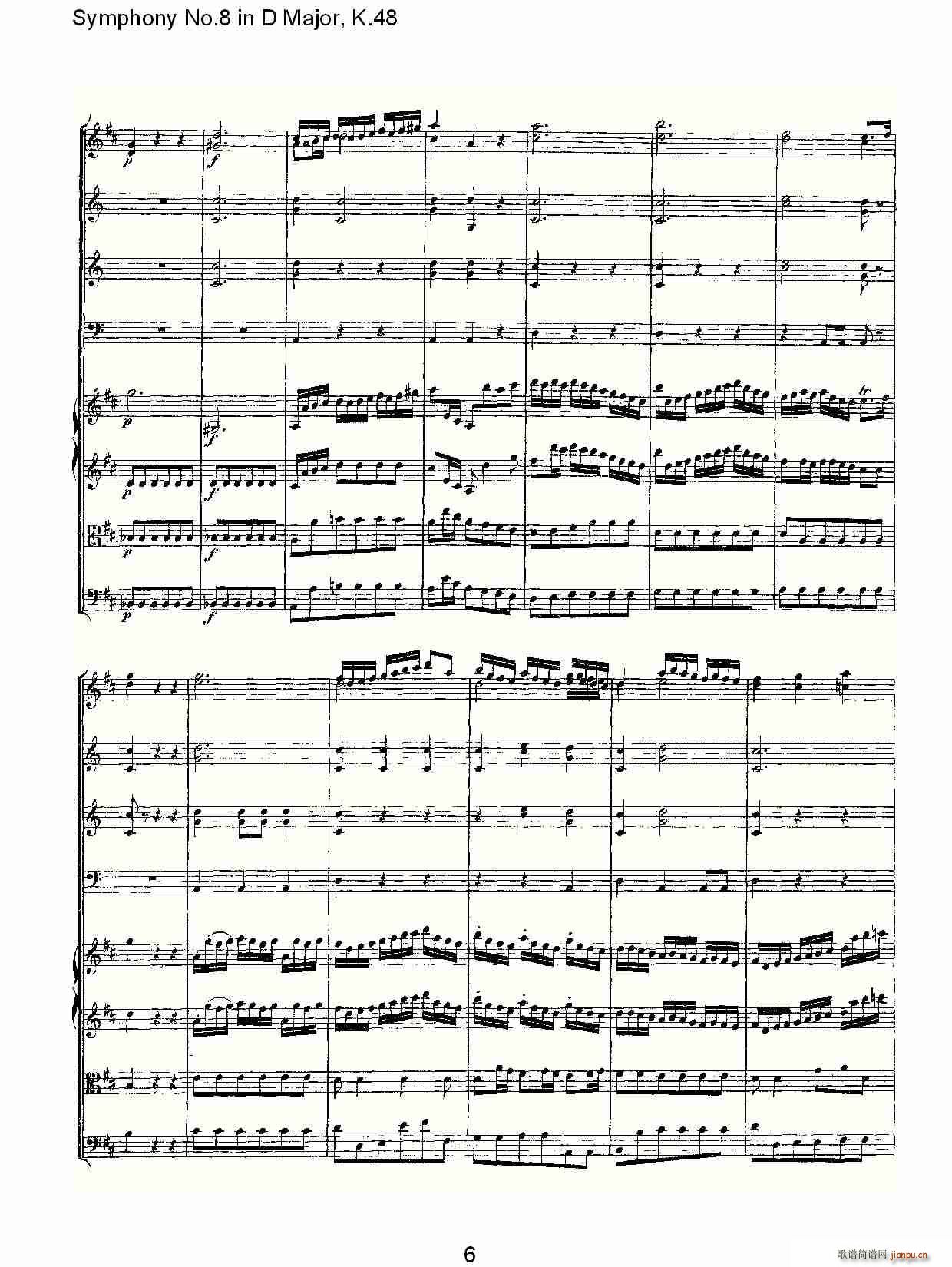 Symphony No.8 in D Major, K.48(十字及以上)6