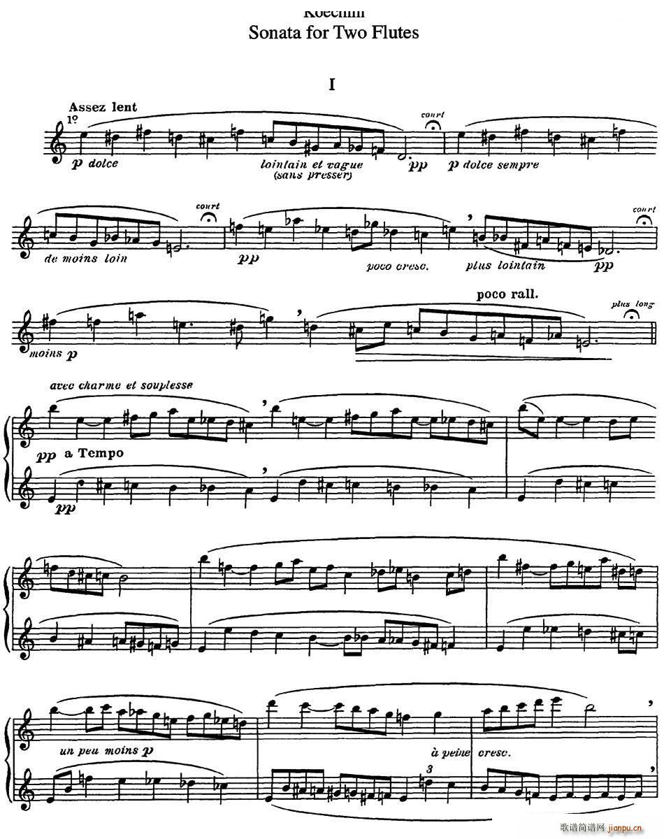 考埃琳双长笛奏鸣曲 NO 1(笛箫谱)1