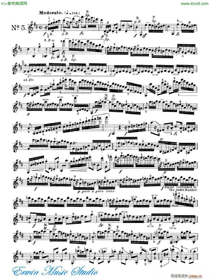 罗德 24首练习曲Pierre Rode 24 Studi Per violino 01 08(十字及以上)9