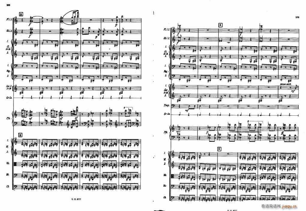 Bartok SZ 83 Piano Concerto No1 Full Score 二(钢琴谱)14