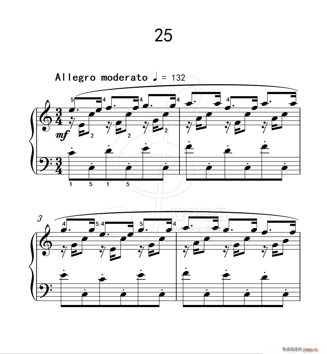 练习曲 25 克拉莫钢琴练习曲60首(钢琴谱)1