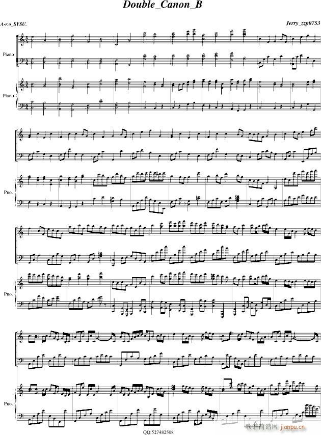 Double Canon in C(钢琴谱)1