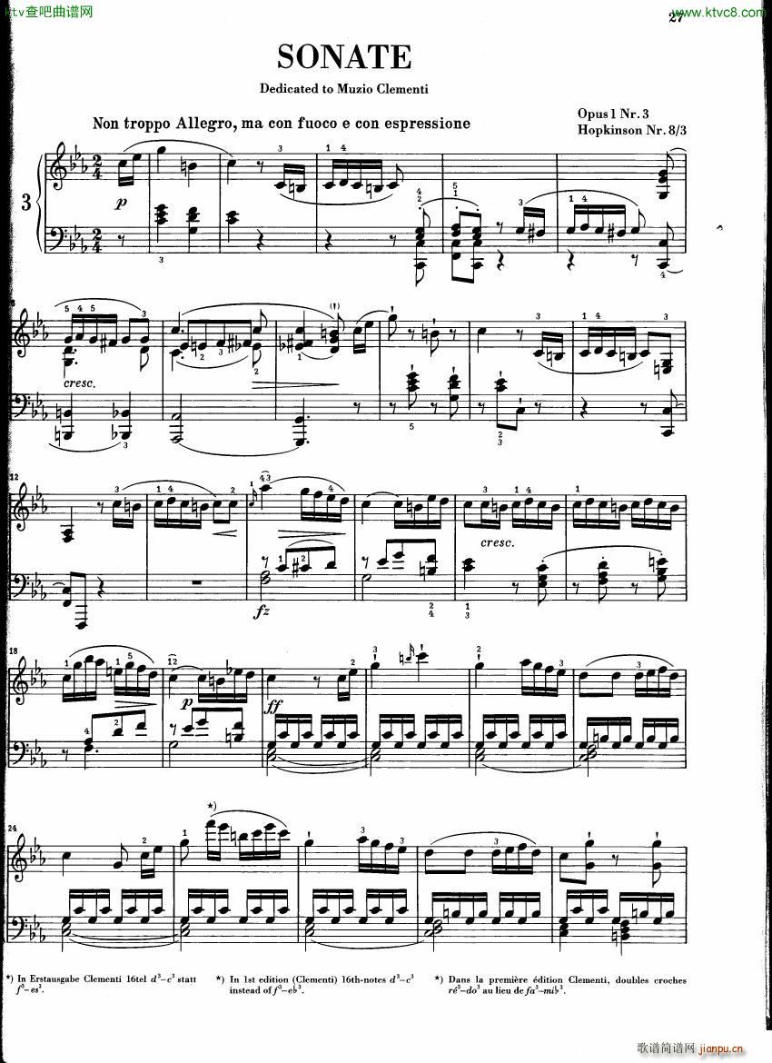 Field 01 3 Piano Sonata No3(钢琴谱)1