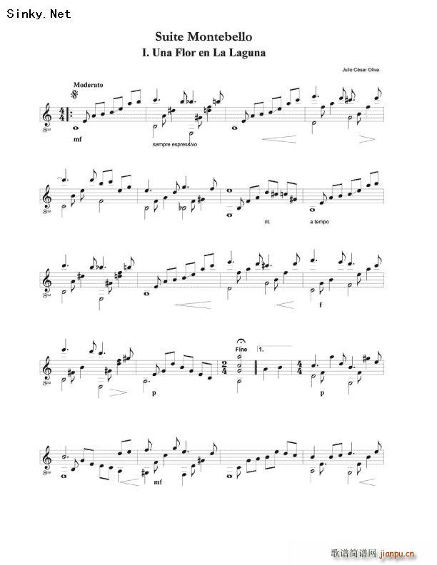 水塘边的野花(吉他谱)1