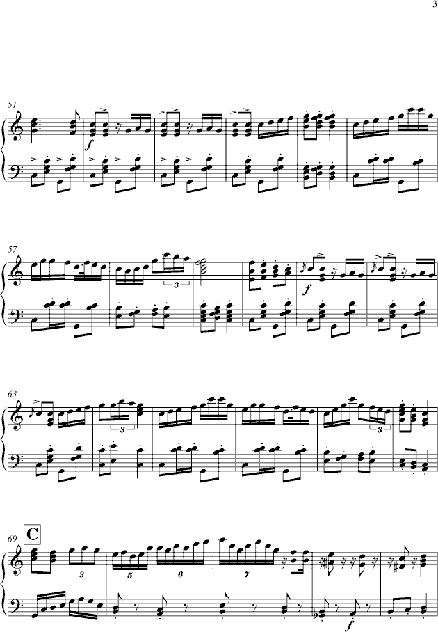 幽默曲(钢琴谱)3