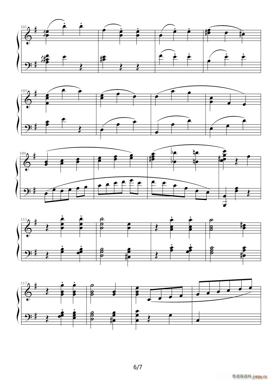 The Sound of Music 经典的钢琴曲 不下后悔(钢琴谱)6