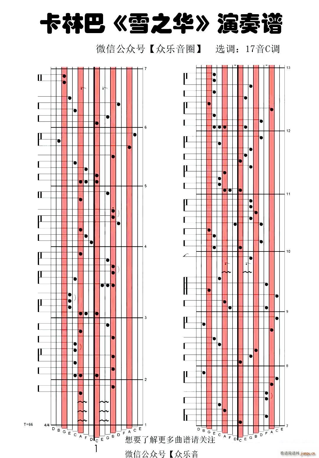 雪之华 拇指琴卡林巴琴专用谱(十字及以上)1