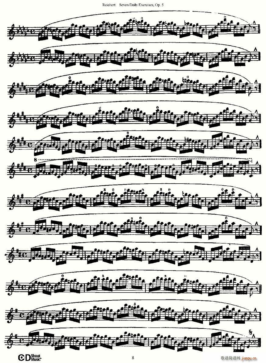 Seven Daily Exercises, Op.5(十字及以上)8